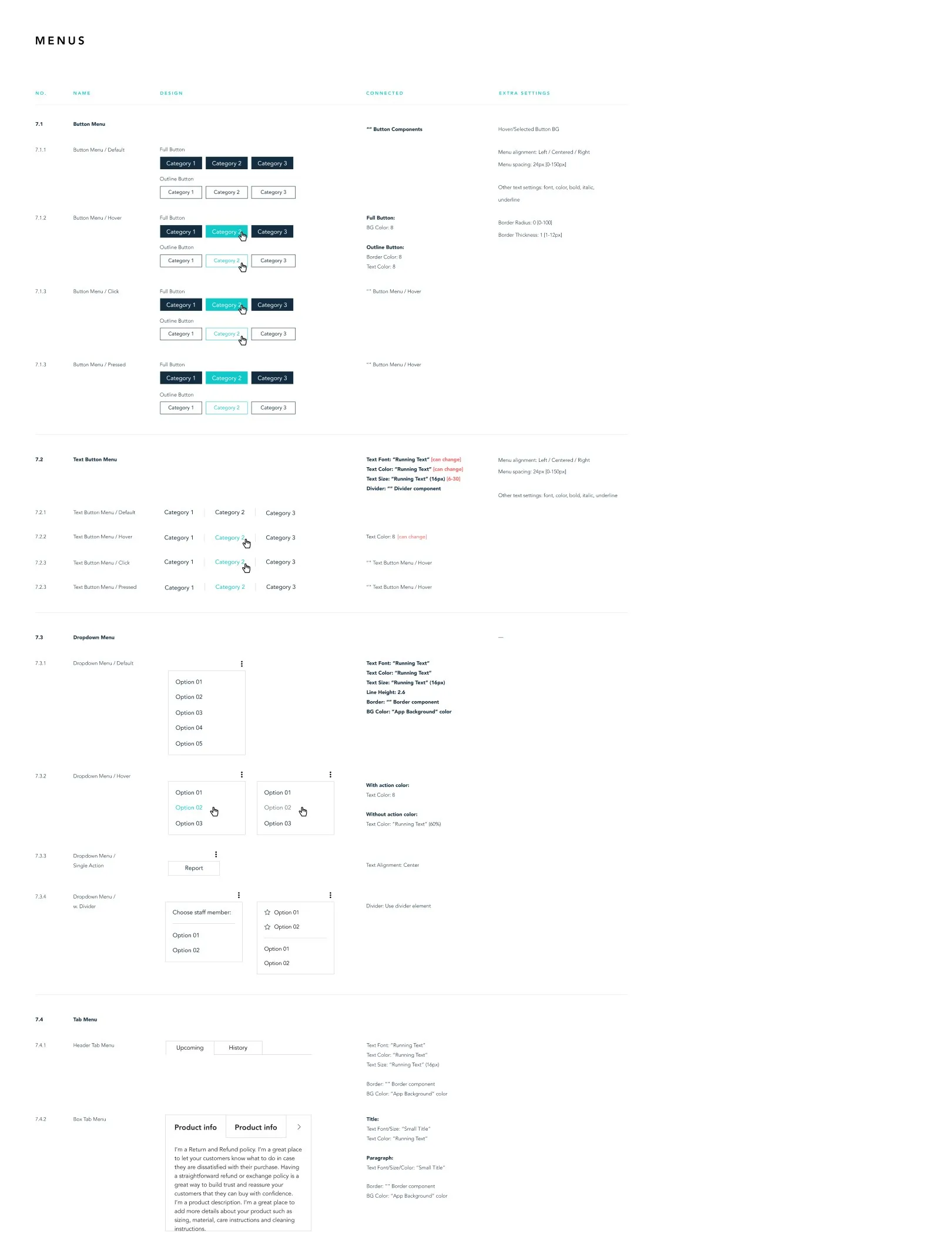 Wix design system: menu and dropdown patterns