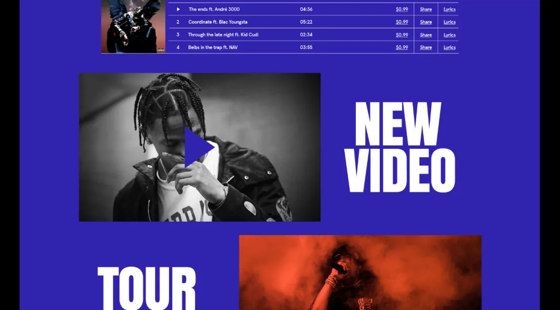 Wix Musician Template specification